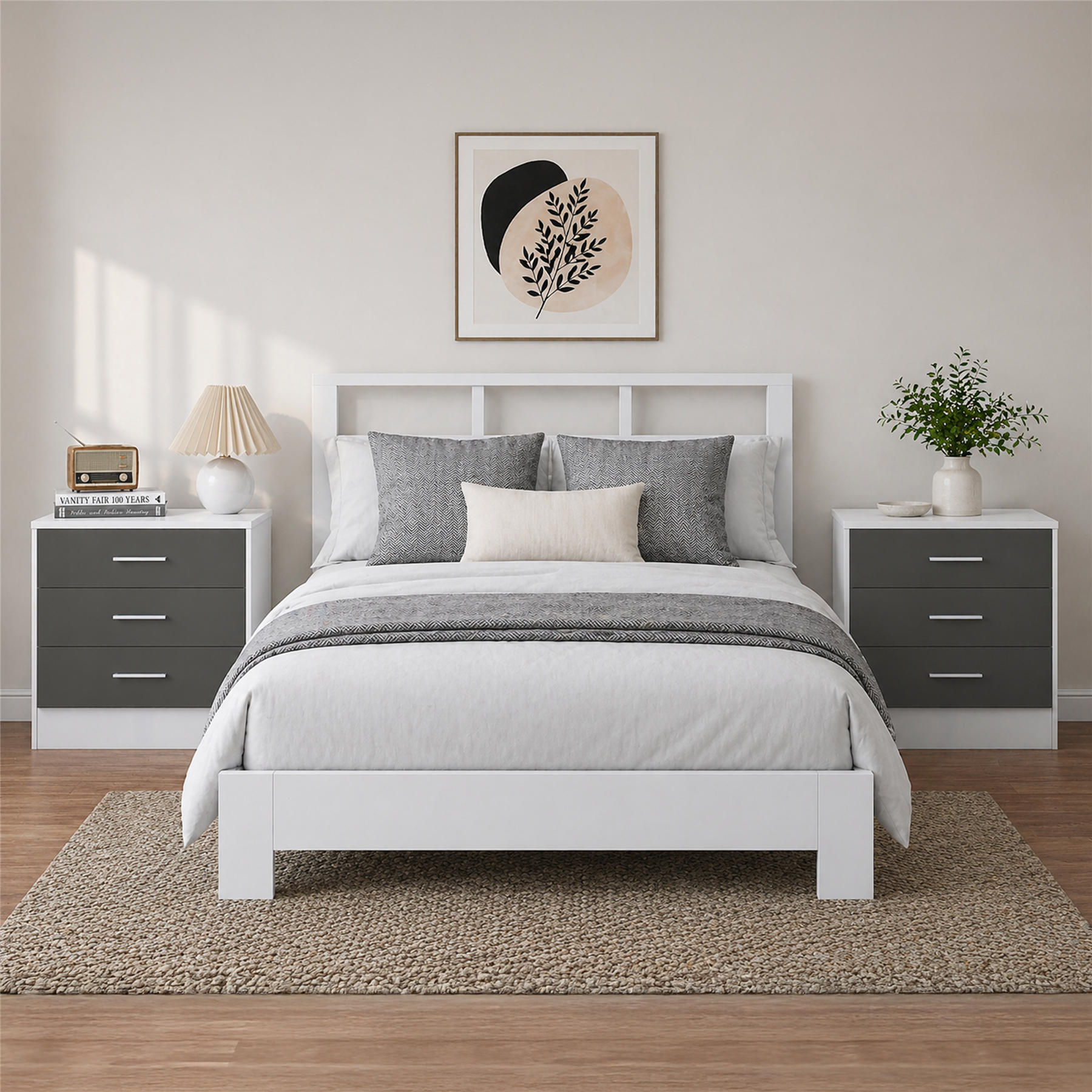 REFLECT High Gloss Pair of 3 Drawer Bedsides in 4 Colour Options