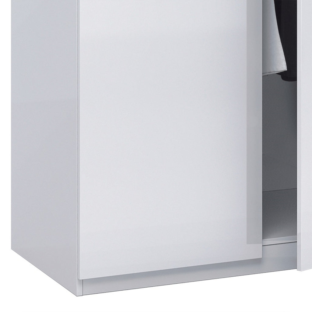 MAX 180cm Wide Satin White Wardrobe 4 Door Storage Unit