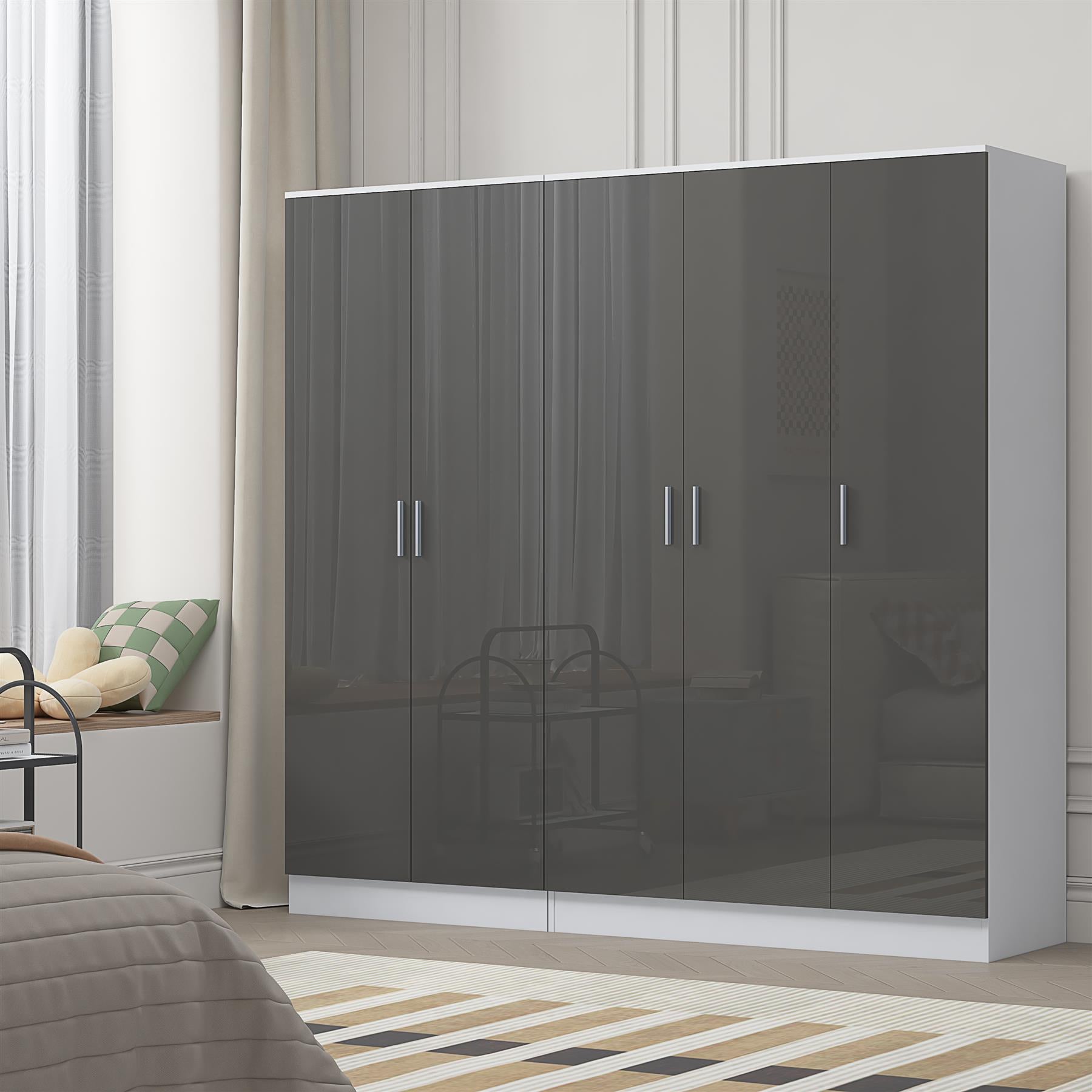 REFLECT 2pc Wardrobe Bundle - 3 Door Plain + 2 Door Plain - 4 Colour Options