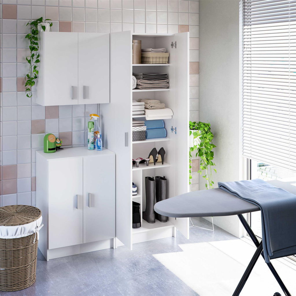 VITA Utility Laundry Cupboard / Cabinet Storage Units in White OR Oak Options