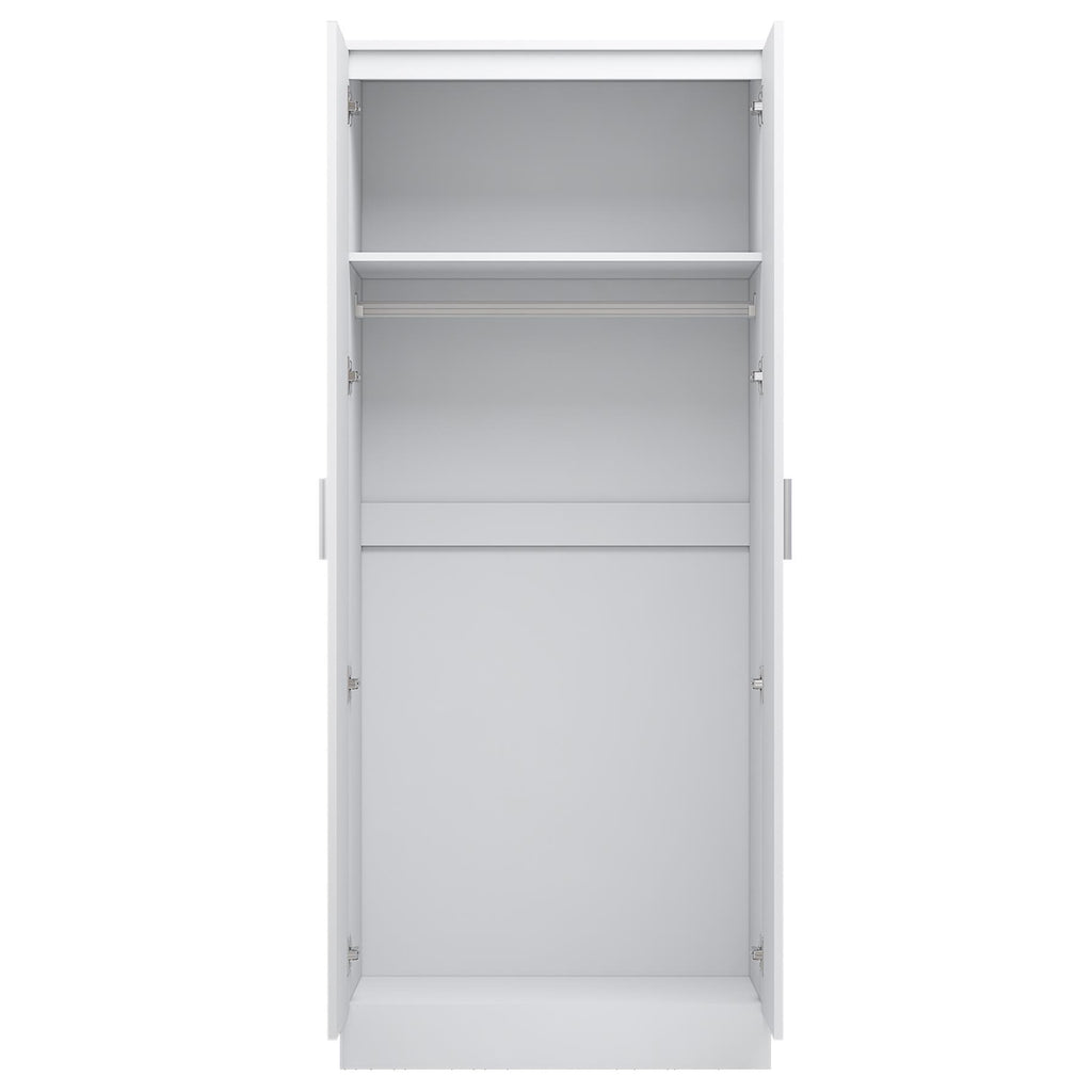 Reflect 3pc Wardrobe Bundle - 2 Door Corner + 2x 2 Door Plain - White Gloss & Matt White