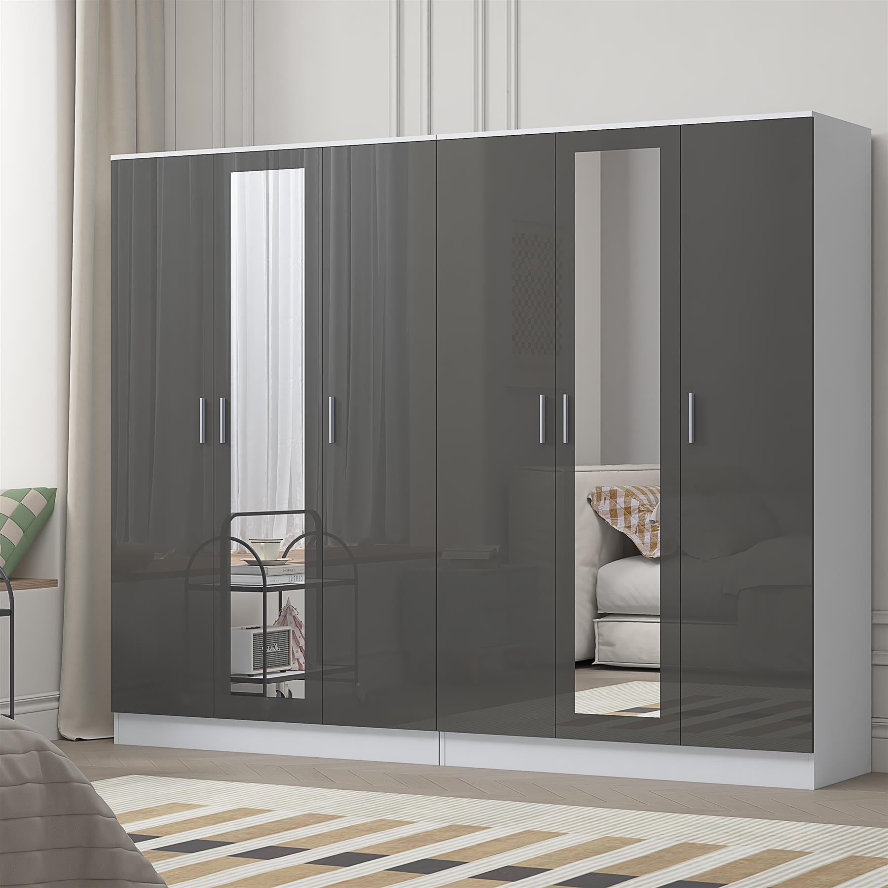 REFLECT 2pc Wardrobe Bundle - 3 Door Mirror + 3 Door Mirror - 4 Colour Options