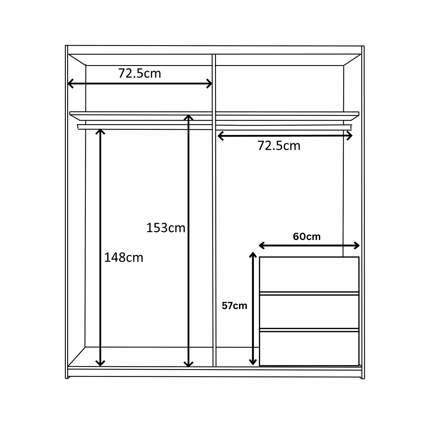 Bedroom Wardrobe Collection with Multiple Sizes, Colours & Optional Extras