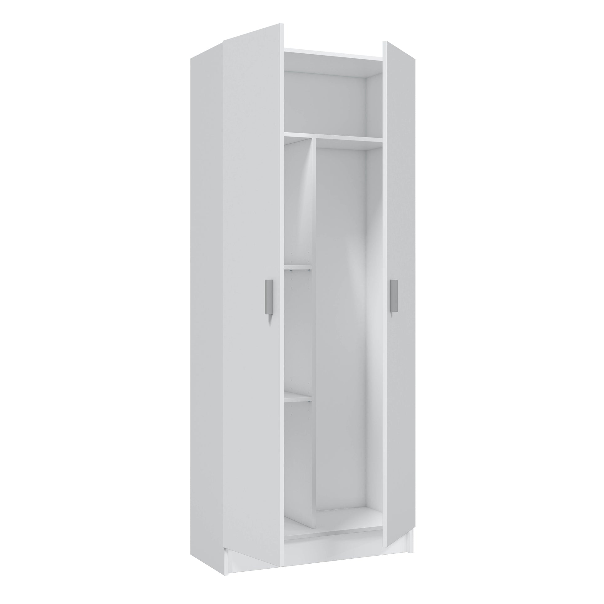 VITA 2 Door Multi Use Utility Broom Cupboard - White
