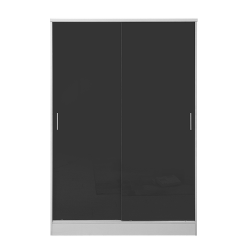 2 Door Sliding XL Plain Wardrobe - Grey Gloss/Matt White REFLECT