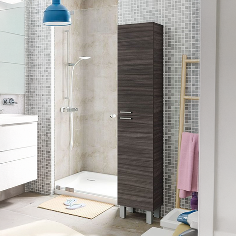 BALTIC Tall Bathroom Storage Unit - Grey Ash