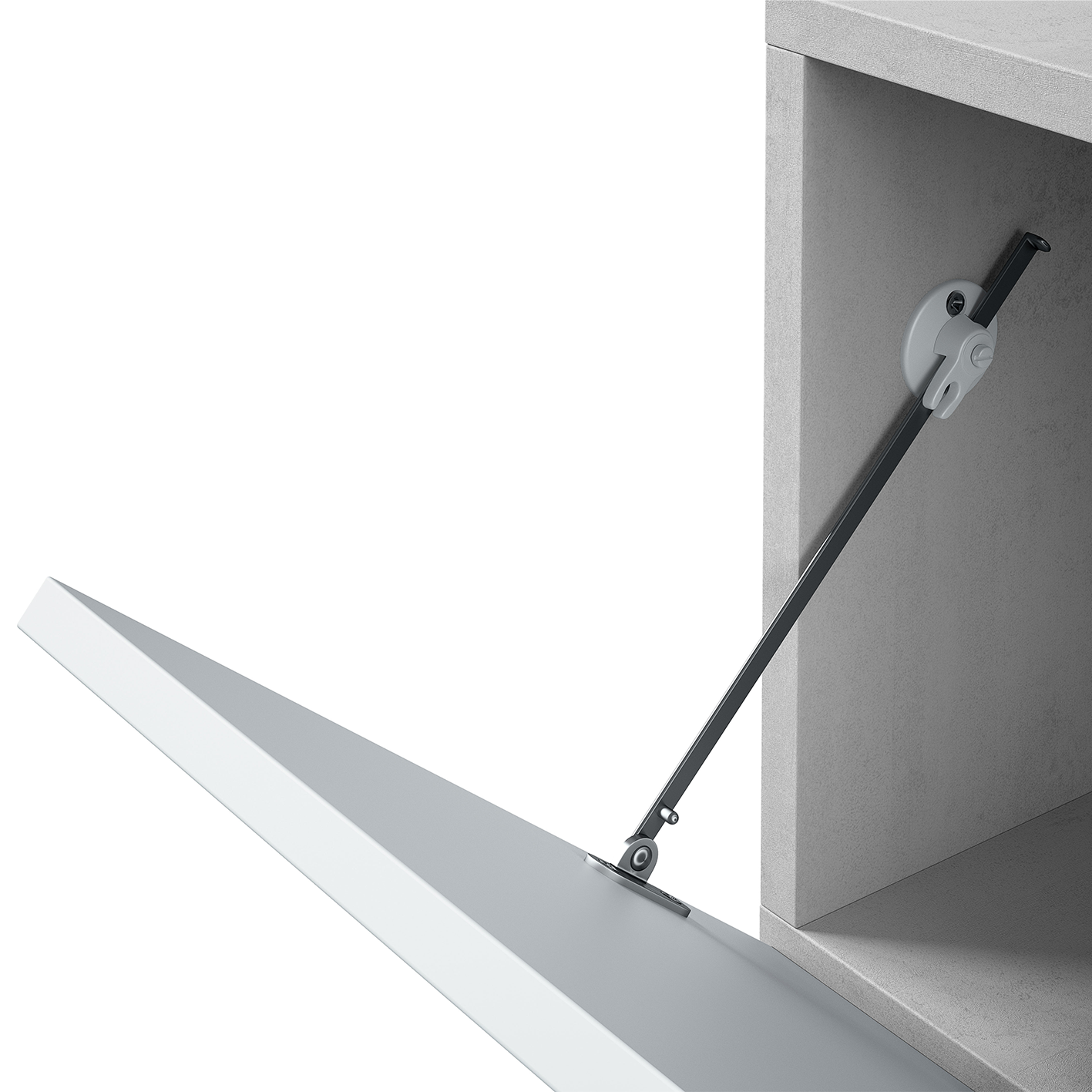 KIKUA TV Media Unit - Cement & White