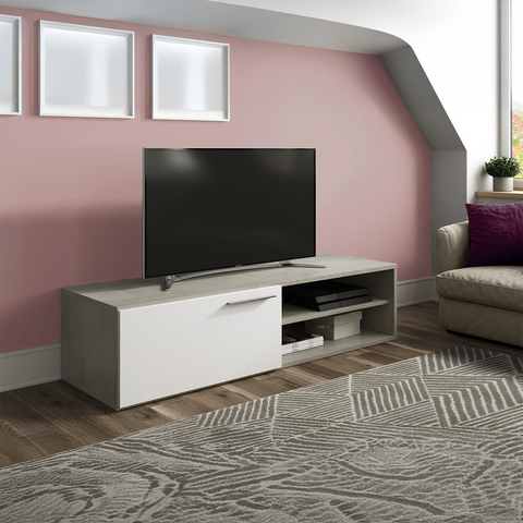 KIKUA TV Media Unit - Cement & White