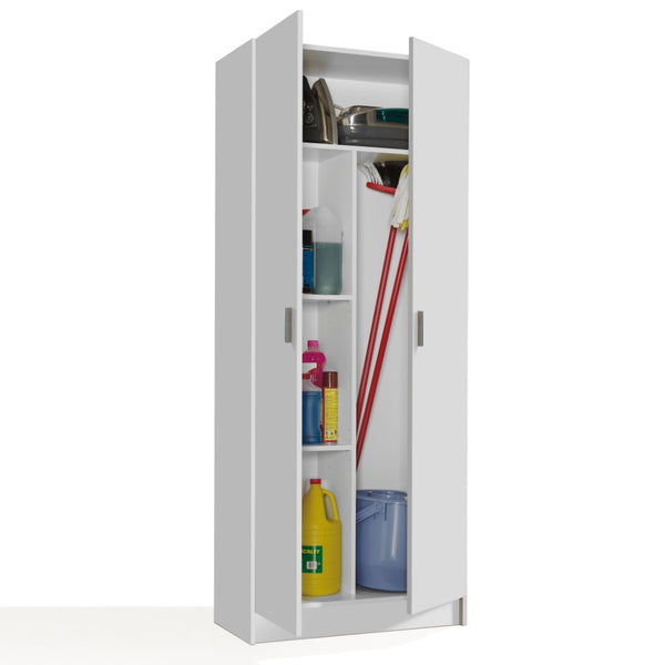 VITA Utility 2 Door Broom Cupboard in White | online4furniture.co.uk ...