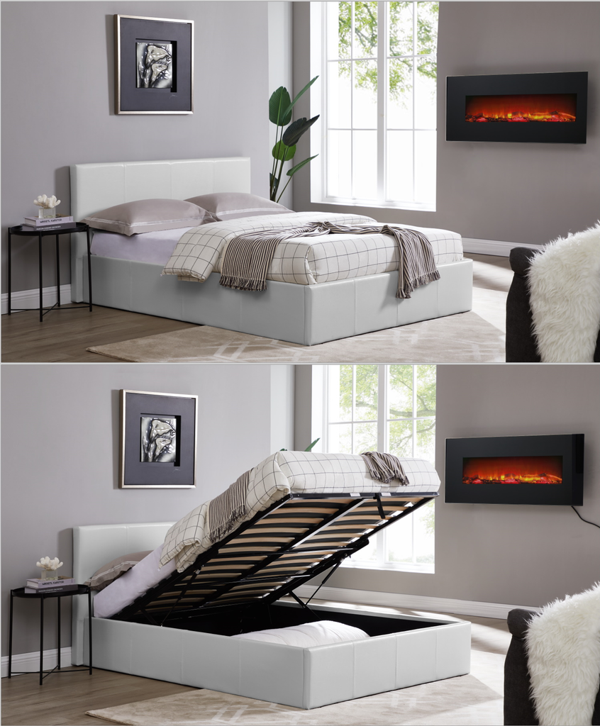 Grey ottoman small double bed deals