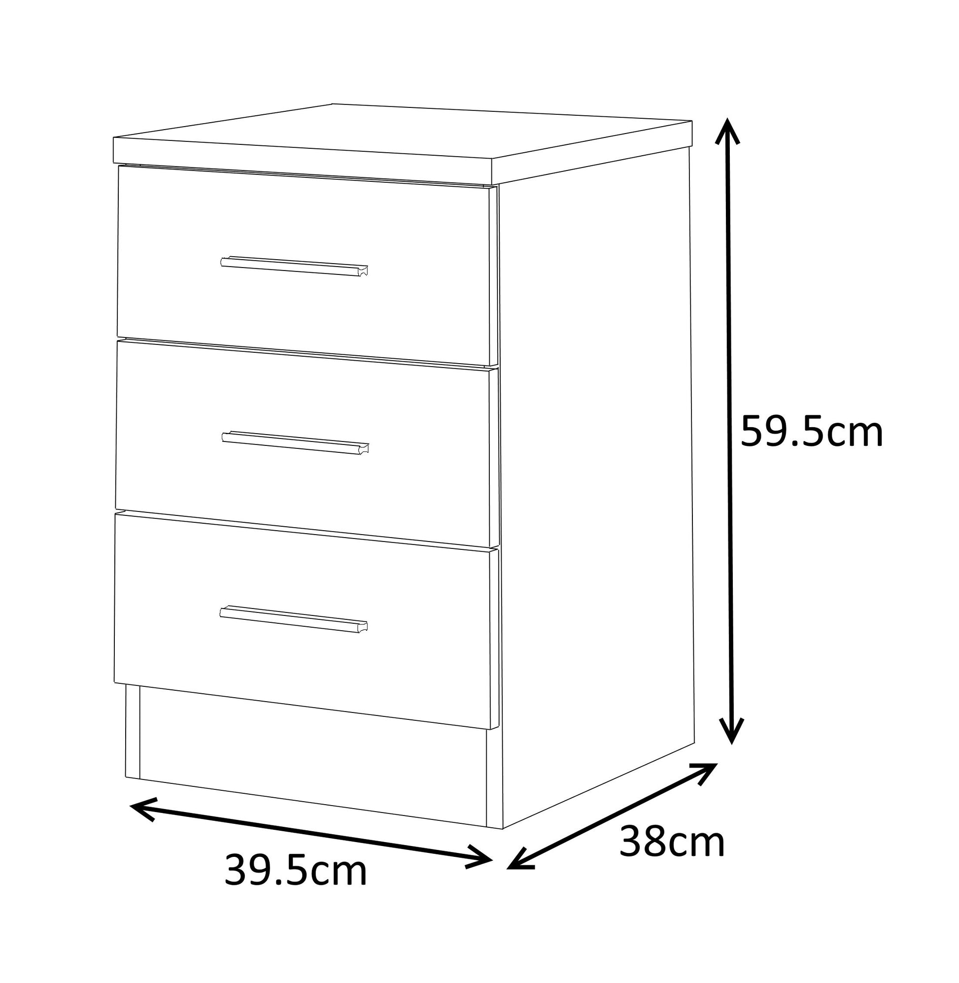 REFLECT XL SET 2 Door Slider + 6 Drawer Chest + 3 Drawer Bedside (3 Piece Set) in Black / Black Oak - Online4furniture