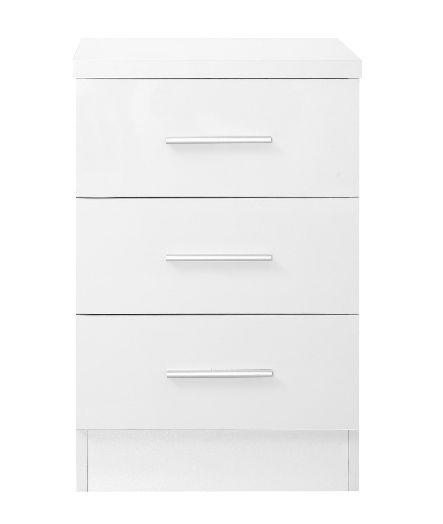 REFLECT SET 2 Door Slider + 6 Drawer Chest + 3 Drawer Bedside (3 Piece Set) in White Gloss / Matt White