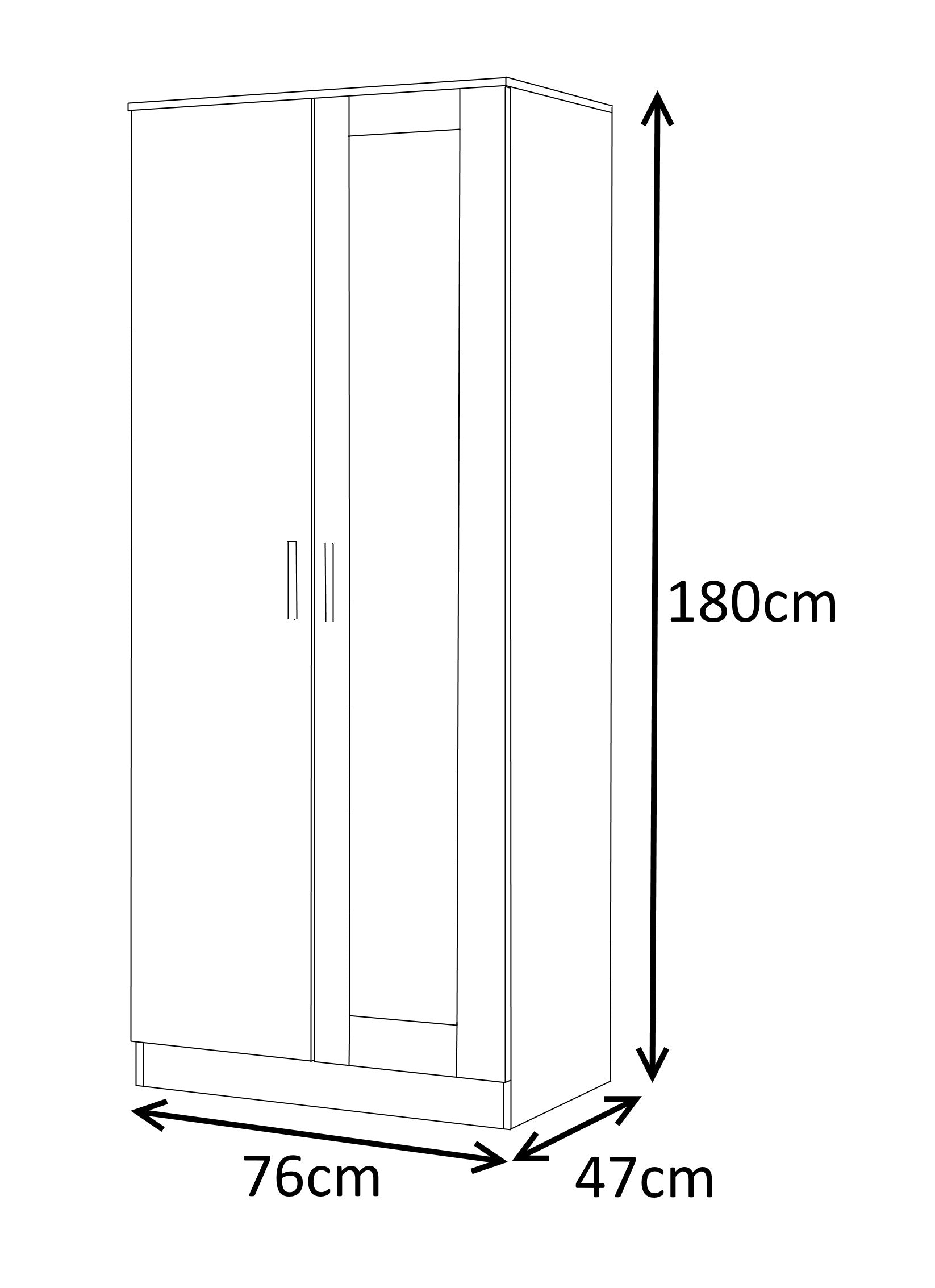 REFLECT SET High Gloss 2 Door Mirrored + Chest + Bedside (3 Piece Set) - 4 Colours