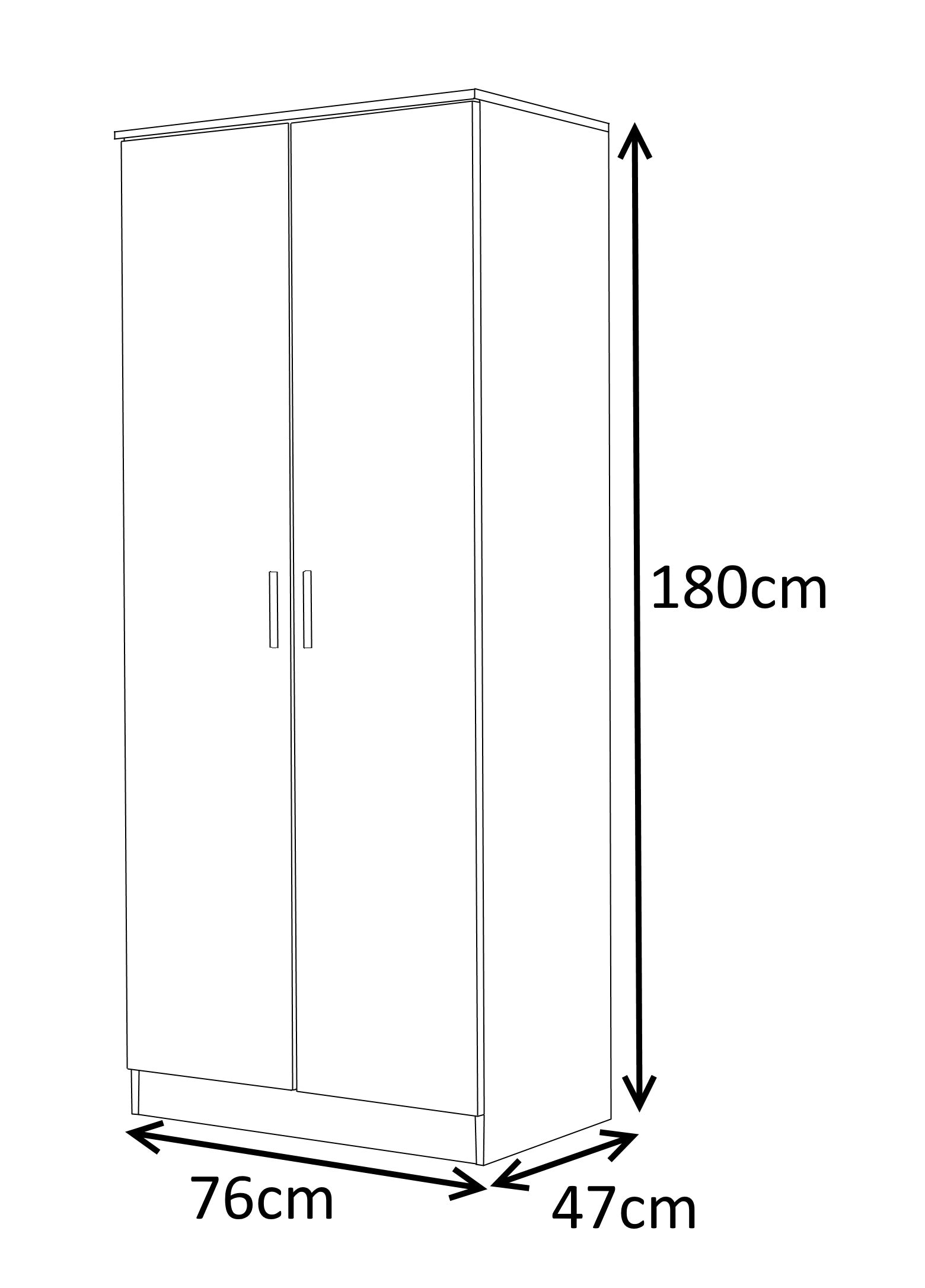 REFLECT SET High Gloss 2 Door Plain + Chest + Bedside (3 Piece Set) - 5 Colours