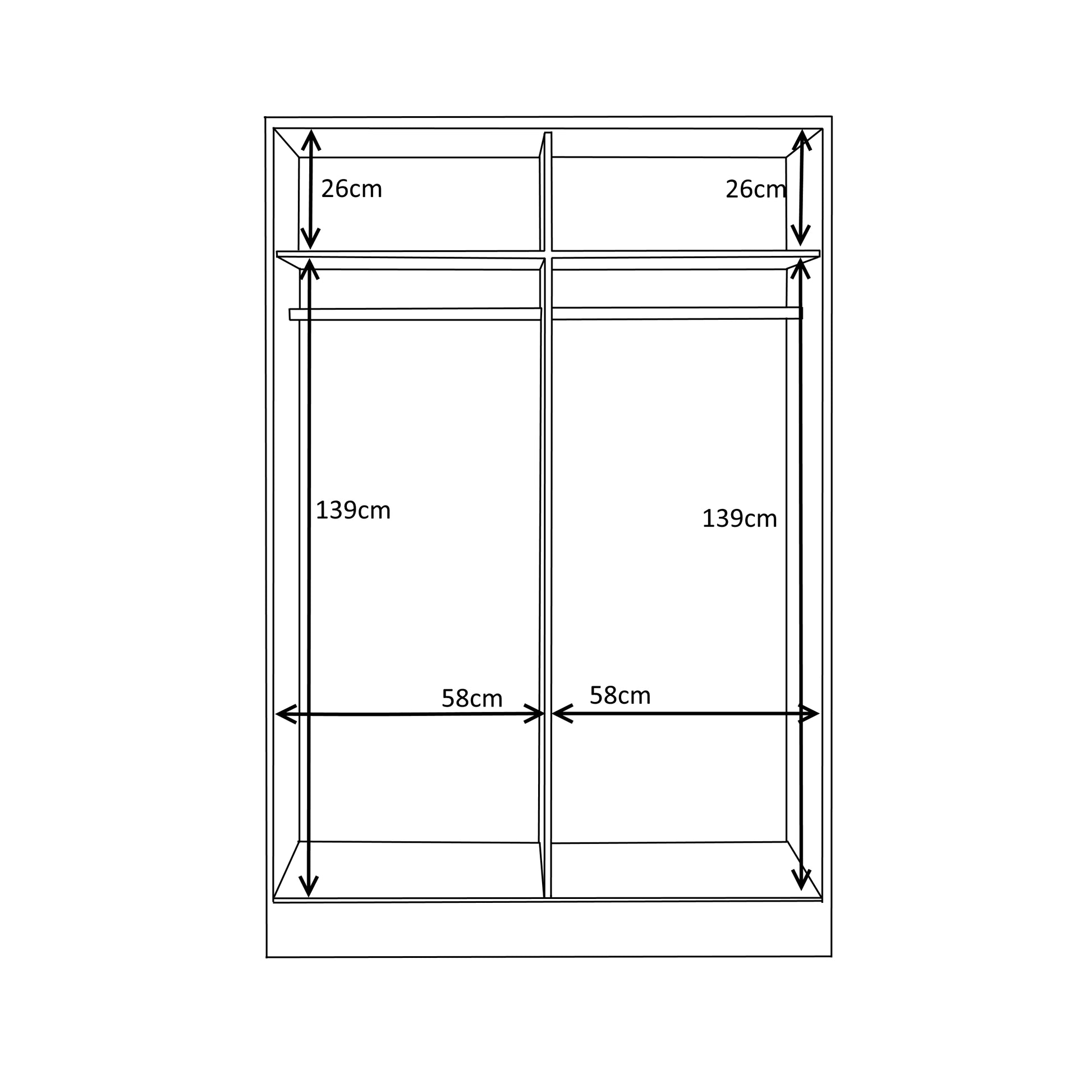 REFLECT SET 2 Door Slider + 6 Drawer Chest + 3 Drawer Bedside (3 Piece Set) in White Gloss / Matt White